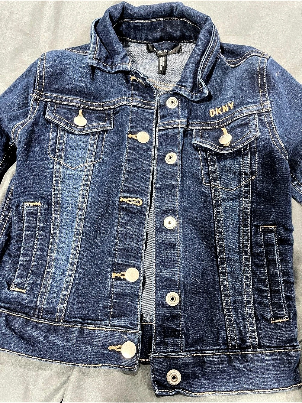 GIRLS DKNY Denim Jacket in Blue Size S Like New